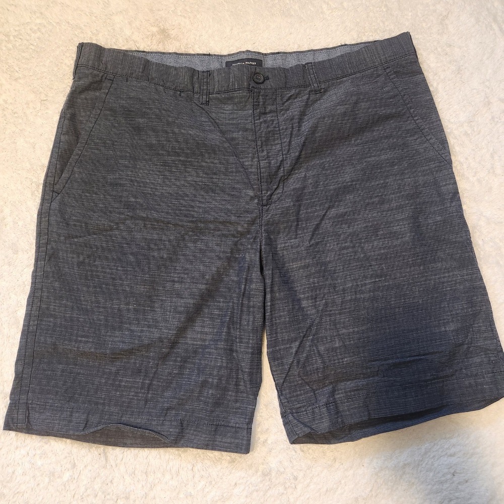 Tommy Hilfiger Mens Chino Shorts Grey Heathered Cotton Flat Front‎ Size 40